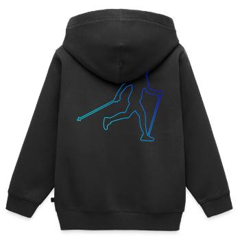 Herren Walking Nordic Walking Damen Walker - Kinder Premium Organic Zip Hoodie - Schwarz - Hinten - AI Model Kid Male (0cm)