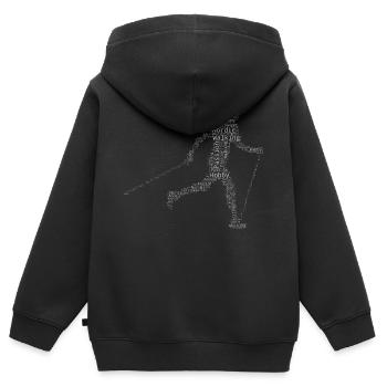 Damen Walking Herren Walken Nordic Walking - Kinder Premium Organic Zip Hoodie - Schwarz - Hinten - AI Model Kid Male (0cm)