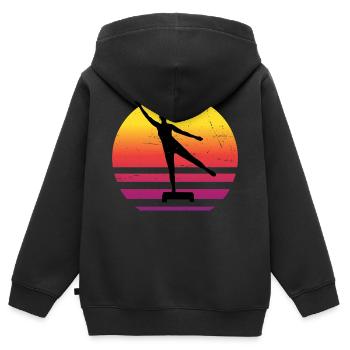Körpergymnastik Damen Fitnesstraining Aerobic - Kinder Premium Organic Zip Hoodie - Schwarz - Hinten - AI Model Kid Male (0cm)