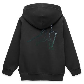 Walken Walking Walker Damen Nordic Walking - Kinder Premium Organic Zip Hoodie - Schwarz - Hinten - AI Model Kid Male (0cm)