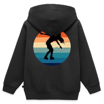 Roller Skating Roller Skating Roller Skates - Kinder Premium Organic Zip Hoodie - Schwarz - Hinten - AI Model Kid Male (0cm)
