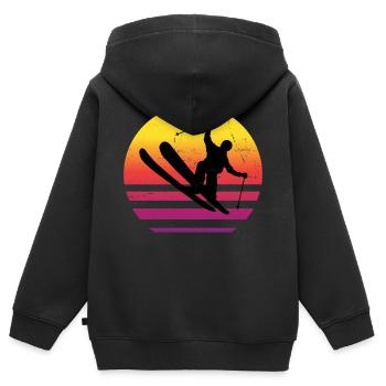 Herren Slopestyle Freestyle Ski Ski Freestyle - Kinder Premium Organic Zip Hoodie - Schwarz - Hinten - AI Model Kid Male (0cm)