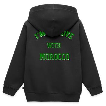Ich liebe Marokko Marokko Frankreich - Kinder Premium Organic Zip Hoodie - Schwarz - Hinten - AI Model Kid Male (0cm)