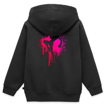 Kickboxer Kickboxing Boxe - Sweat Premium à capuche zippé enfant bio - noir - Dos - AI Model Kid Male (0cm)
