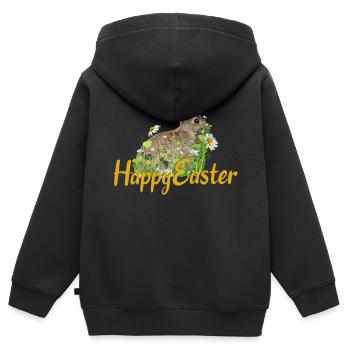 Happy Easter rabbit - Kinder Premium Organic Zip Hoodie - Schwarz - Hinten - AI Model Kid Male (0cm)