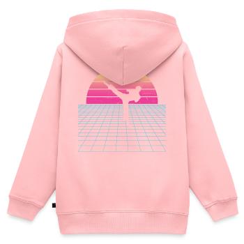 Kickboxing Femmes Boxe Kickboxer Kickboxing - Sweat Premium à capuche zippé enfant bio - rose - Dos - AI Model Kid Female (0cm)