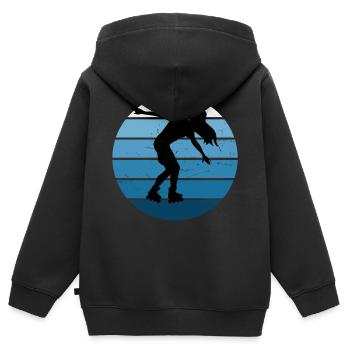 Roller Skating Herren Roller Skating Roller Skates - Kinder Premium Organic Zip Hoodie - Schwarz - Hinten - AI Model Kid Male (0cm)