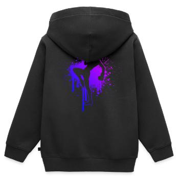 Kickboxing Boxe féminine Kickboxing Kickboxing - Sweat Premium à capuche zippé enfant bio - noir - Dos - AI Model Kid Male (0cm)