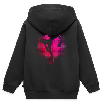 Boxe Kickboxer Hommes Kickboxing - Sweat Premium à capuche zippé enfant bio - noir - Dos - AI Model Kid Male (0cm)