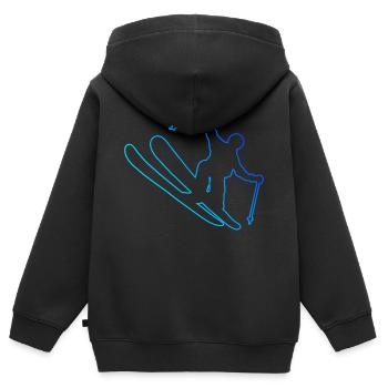 Ski Jumping Ski Freestyle Herren Slopestyle - Kinder Premium Organic Zip Hoodie - Schwarz - Hinten - AI Model Kid Male (0cm)