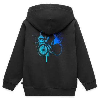 Vélo de route Hommes Vélo de route Cyclisme sur route - Sweat Premium à capuche zippé enfant bio - noir - Dos - AI Model Kid Male (0cm)