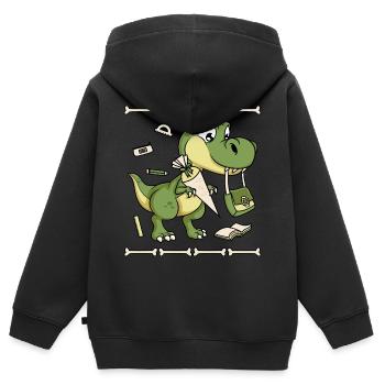 Schulkind Dino Schultüte Schultasche Buch Schule - Kinder Premium Organic Zip Hoodie - Schwarz - Hinten - AI Model Kid Male (0cm)