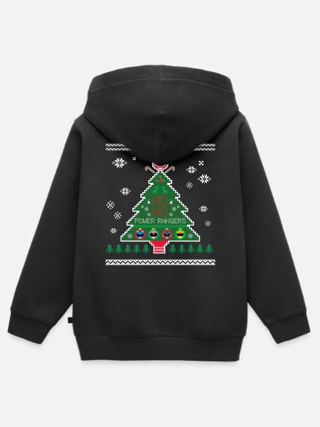 Power Rangers Ugly juletre - Premium børne zip-hættetrøje økologisk - sort