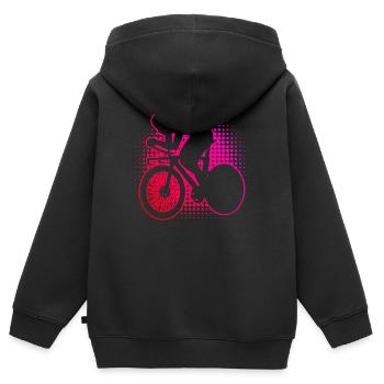 Vélo de route Cycliste de route Vélo de route Vélo de route - Sweat Premium à capuche zippé enfant bio - noir - Dos - AI Model Kid Male (0cm)
