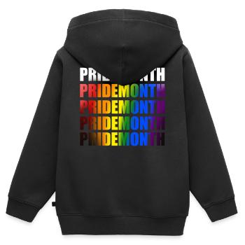 Mois de la Gay Pride - Sweat Premium à capuche zippé enfant bio - noir - Dos - AI Model Kid Male (0cm)