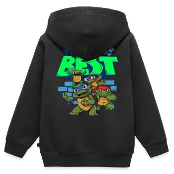 TMNT Mutant Mayhem Training To Be The Best - Kinder Premium Organic Zip Hoodie - Schwarz - Hinten - AI Model Kid Male (0cm)