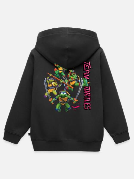 TMNT Mutant Mayhem Team Turtles - Kids Premium Organic Zip-up Hoodie - black