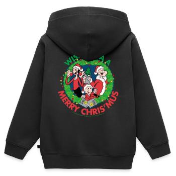 Popeye Wishin' Ya A Merry Christmas - Kinder Premium Organic Zip Hoodie - Schwarz - Hinten - AI Model Kid Male (0cm)