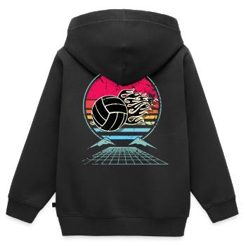 Volleyball - Kinder Premium Organic Zip Hoodie - Schwarz - Hinten - AI Model Kid Male (0cm)