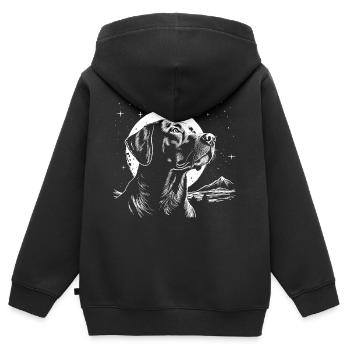 Labrador Mond Nr.2 - Kinder Premium Organic Zip Hoodie - Schwarz - Hinten - AI Model Kid Male (0cm)