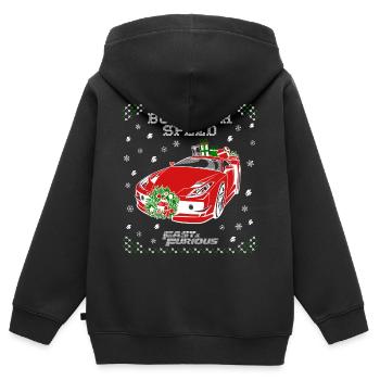 Fast and Furious Dom Born For Speed Ugly Christmas - Sweat Premium à capuche zippé enfant bio - noir - Dos - AI Model Kid Male (0cm)