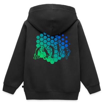 Tennisspielen Damen Tennisspieler Tennis Herren - Kinder Premium Organic Zip Hoodie - Schwarz - Hinten - AI Model Kid Male (0cm)