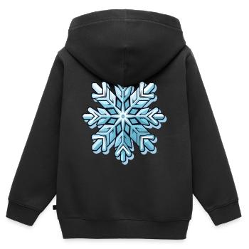 Flocon de neige - Sweat Premium à capuche zippé enfant bio - noir - Dos - AI Model Kid Male (0cm)