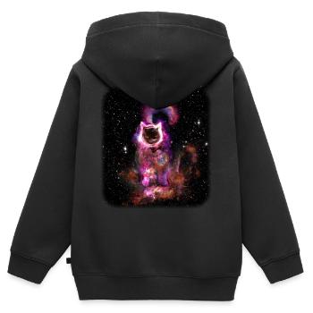 le trou noir connu sous le nom de votre chat (TILE) - Sweat Premium à capuche zippé enfant bio - noir - Dos - AI Model Kid Male (0cm)