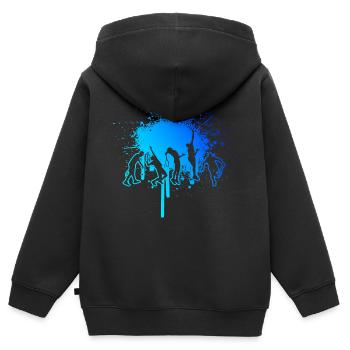 Tennis Joueur de tennis Jouer au tennis Jouer au tennis - Sweat Premium à capuche zippé enfant bio - noir - Dos - AI Model Kid Male (0cm)