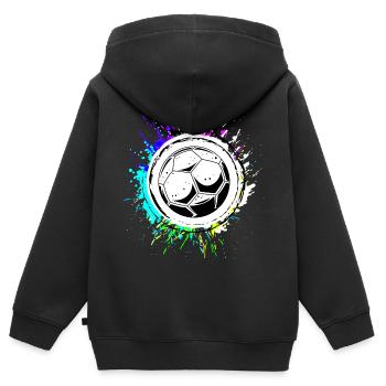 Fußball Sport - Kinder Premium Organic Zip Hoodie - Schwarz - Hinten - AI Model Kid Male (0cm)