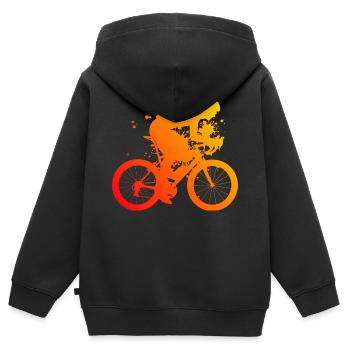 Cycliste de route Vélo de route Vélo de route Vélo de route Vélo de route - Sweat Premium à capuche zippé enfant bio - noir - Dos - AI Model Kid Male (0cm)