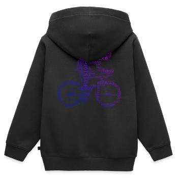 Vélo de route Vélo de route Vélo de route Vélo de route - Sweat Premium à capuche zippé enfant bio - noir - Dos - AI Model Kid Male (0cm)
