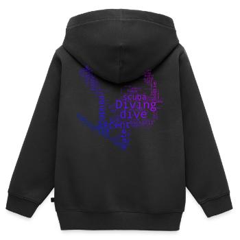 Plongeur Homme Scuba Diver Scuba Diver Scuba Diver - Sweat Premium à capuche zippé enfant bio - noir - Dos - AI Model Kid Male (0cm)