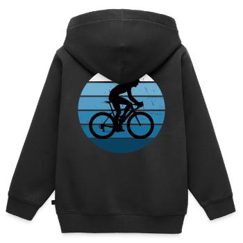 Herren Roadbike Rennradfahrer Rennradfahren - Kinder Premium Organic Zip Hoodie - Schwarz - Hinten - AI Model Kid Male (0cm)