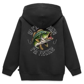 If I'm Missing - Kids Premium Organic Zip-up Hoodie - black - Back - AI Model Kid Male (0cm)