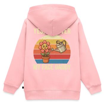 Plant Daddy Humor – Yes All Over My Face - Kinder Premium Organic Zip Hoodie - Rosa - Hinten - AI Model Kid Female (0cm)