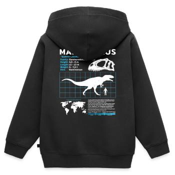 Fiche d’information sur Mapusaurus - Sweat Premium à capuche zippé enfant bio - noir - Dos - AI Model Kid Male (0cm)