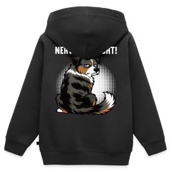 Nerv Mich Nicht Australian Shepherd Aussie Aussies - Kinder Premium Organic Zip Hoodie - Schwarz - Hinten - AI Model Kid Male (0cm)