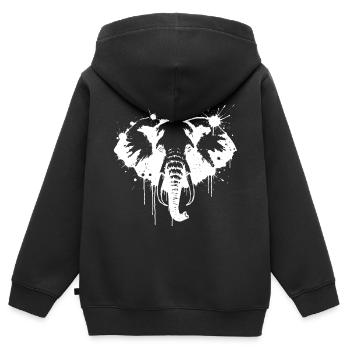 White Elephant Splash - Kinder Premium Organic Zip Hoodie - Schwarz - Hinten - AI Model Kid Male (0cm)