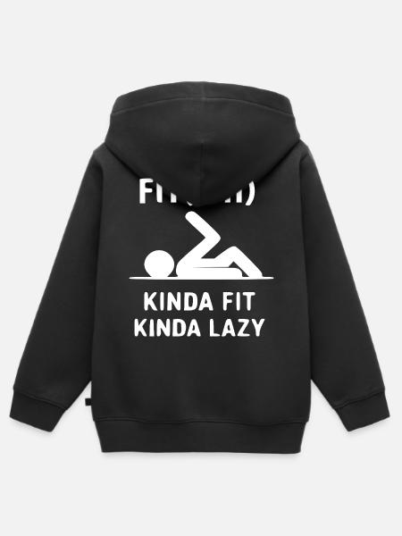 Kinda Fit Kinda Lazy - Kinder Premium Organic Zip Hoodie - Schwarz