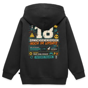 18 Geburtstag Volljährig Gaming Geschenk Humor - Kinder Premium Organic Zip Hoodie - Schwarz - Hinten - AI Model Kid Male (0cm)