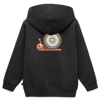 Schnecke - Kinder Premium Organic Zip Hoodie - Schwarz - Hinten - AI Model Kid Male (0cm)