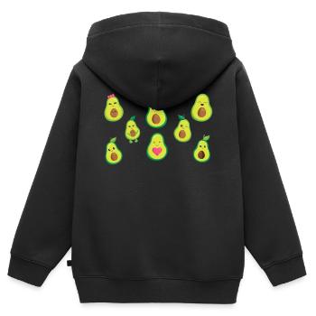 Avocado Süße Avocado - Kinder Premium Organic Zip Hoodie - Schwarz - Hinten - AI Model Kid Male (0cm)