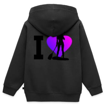 Stand up Paddle Stand up Paddle Homme - Sweat Premium à capuche zippé enfant bio - noir - Dos - AI Model Kid Male (0cm)