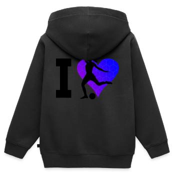 Fussballspielen Fussball Fussballspieler Fussballe - Kinder Premium Organic Zip Hoodie - Schwarz - Hinten - AI Model Kid Male (0cm)