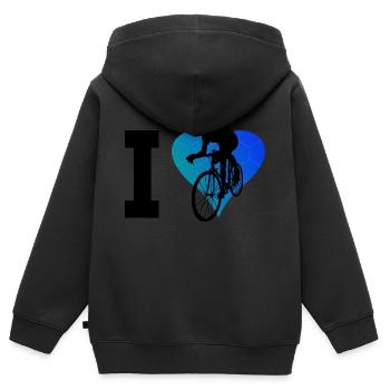 Rennradfahren Rennrad Damen Rennradfahrer - Kinder Premium Organic Zip Hoodie - Schwarz - Hinten - AI Model Kid Male (0cm)