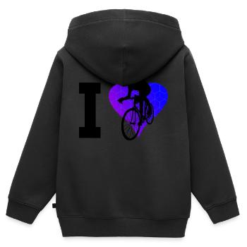 Rennradfahrer Rennradfahren Rennrad Damen - Kinder Premium Organic Zip Hoodie - Schwarz - Hinten - AI Model Kid Male (0cm)