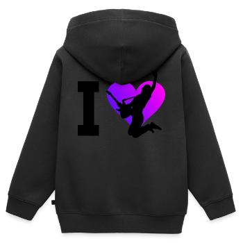 akustische gitarre Gitarre Guitar Damen - Kinder Premium Organic Zip Hoodie - Schwarz - Hinten - AI Model Kid Male (0cm)