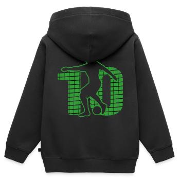 Fußball soccer sport Fußballer Fußballplatz NR.10 - Kinder Premium Organic Zip Hoodie - Schwarz - Hinten - AI Model Kid Male (0cm)