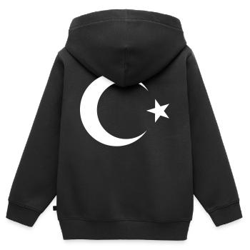 Türkei Mondstern Symbol Stern Sichel Türkiye - Kinder Premium Organic Zip Hoodie - Schwarz - Hinten - AI Model Kid Male (0cm)